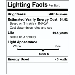HyLite LED Light Bulb (00201) 5 HyLite LED Light Bulb (00201) -Lighting Shop 00201 Lighting Facts Labelmd