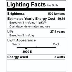 Hikari LED Light Bulb (00598) 5 Hikari LED Light Bulb (00598) -Lighting Shop 00598 Lighting Facts Labelmd