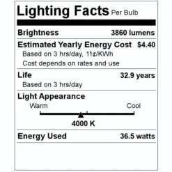 Keystone LED Troffer (01152) -Lighting Shop 01152 Lighting Facts Labelmd