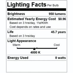 Keystone LED Light Bulb (01277) -Lighting Shop 01277 Lighting Facts Labelmd