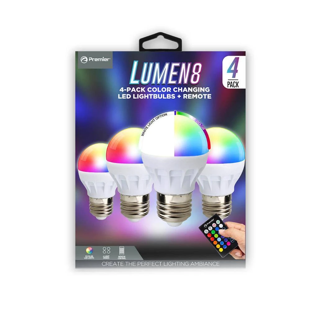 Satco LED Light Bulb With Remote (4 Pack) (06446) 1 Satco LED Light Bulb With Remote (4 Pack) (06446)