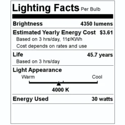 Light Efficient Design LED Light Bulb (08319) -Lighting Shop 08319 Lighting Facts Labelmd