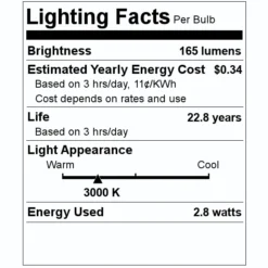Satco LED Light Bulb (08950) 5 Satco LED Light Bulb (08950) -Lighting Shop 08950 Lighting Facts Labelmd