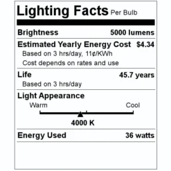 Eiko LED Light (10238) 5 Eiko LED Light (10238) -Lighting Shop 10238 Lighting Facts Labelmd
