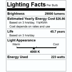 Eiko LED High Bay (10619) -Lighting Shop 10619 Lighting Facts Labelmd
