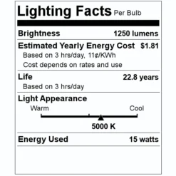 Eiko LED Light Bulb (10781) 5 Eiko LED Light Bulb (10781) -Lighting Shop 10781 Lighting Facts Labelmd