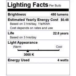 Satco LED Light Bulb (11212) -Lighting Shop 11212 Lighting Facts Labelmd