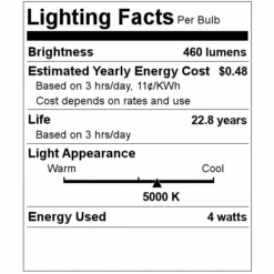 Satco LED Light Bulb (11217) -Lighting Shop 11217 Lighting Facts Labelmd