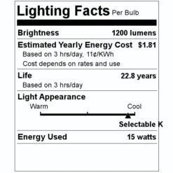 Satco LED Flood Light Bulb (11277) -Lighting Shop 11277 Lighting Facts Labelmd