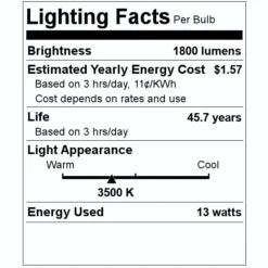 Satco LED Light Bulb (18451) 5 Satco LED Light Bulb (18451) -Lighting Shop 18451 Lighting Facts Labelmd