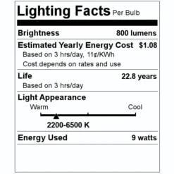 Bulbrite LED Smart Light Bulb (195125) 5 Bulbrite LED Smart Light Bulb (195125) -Lighting Shop 195125 Lighting Facts Labelmd