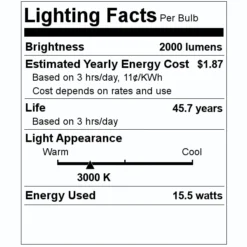 TCP LED Light Bulb (26635) 5 TCP LED Light Bulb (26635) -Lighting Shop 26635 Lighting Facts Labelmd