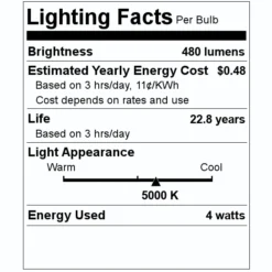 Satco LED Light Bulb (28685) -Lighting Shop 28685 Lighting Facts Labelmd