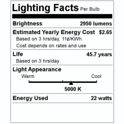 Satco LED Light Bulb (28711) 5 Satco LED Light Bulb (28711) -Lighting Shop 28711 Lighting Facts Labelmd