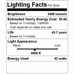 TCP LED Light Bulb (30565) 5 TCP LED Light Bulb (30565) -Lighting Shop 30565 Lighting Facts Labelmd