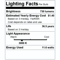 Satco LED Retrofit Downlight (39062) -Lighting Shop 39062 Lighting Facts Labelmd