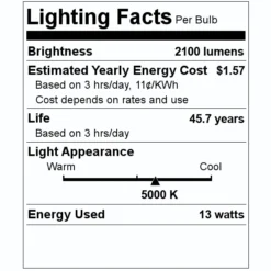 Sylvania LED Light Bulb (40583) 5 Sylvania LED Light Bulb (40583) -Lighting Shop 40583 Lighting Facts Labelmd