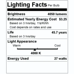 Sylvania LED HID Light Bulb (41025) 5 Sylvania LED HID Light Bulb (41025) -Lighting Shop 41025 Lighting Facts Labelmd
