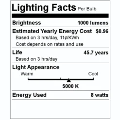 Sylvania LED Light Bulb (41074) -Lighting Shop 41074 Lighting Facts Labelmd
