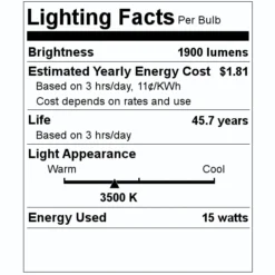 Sylvania LED Light Bulb (41697) -Lighting Shop 41697 Lighting Facts Labelmd