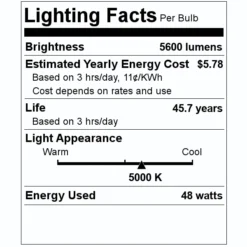 Keystone LED Light Bulb (49014) -Lighting Shop 49014 Lighting Facts Labelmd