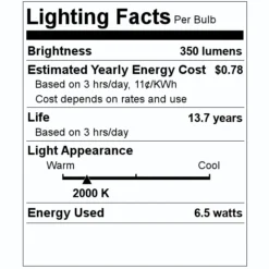 GE LED Filament Light Bulb (50686) 5 GE LED Filament Light Bulb (50686) -Lighting Shop 50686 Lighting Facts Labelmd