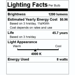 Litetronics LED Light Bulb (73940) 5 Litetronics LED Light Bulb (73940) -Lighting Shop 73940 Lighting Facts Labelmd