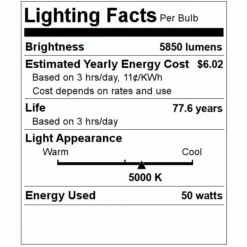 Litetronics LED Retrofit (75850) -Lighting Shop 75850 Lighting Facts Labelmd