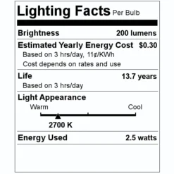 Bulbrite LED Light Bulb (776771) -Lighting Shop 776771 Lighting Facts Labelmd
