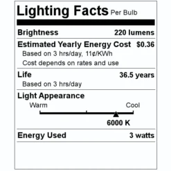 Sunlite LED Light Bulb (80332) -Lighting Shop 80332 Lighting Facts Labelmd