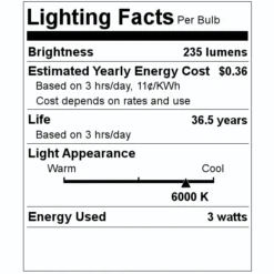 Sunlite LED Light Bulb (80347) -Lighting Shop 80347 Lighting Facts Labelmd