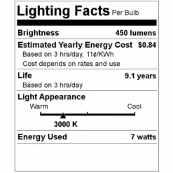 Sunlite LED Light Bulb (81140) -Lighting Shop 81140 Lighting Facts Labelmd