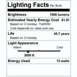 Sunlite LED Light Fixture (88353) -Lighting Shop 88353 Lighting Facts Labelmd