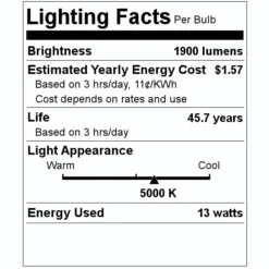 Maxlite LED Light Bulb (90812) 5 Maxlite LED Light Bulb (90812) -Lighting Shop 90812 Lighting Facts Labelmd
