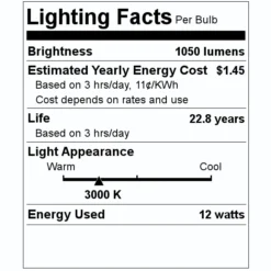 GE LED Light Bulb (92973) 5 GE LED Light Bulb (92973) -Lighting Shop 92973 Lighting Facts Labelmd
