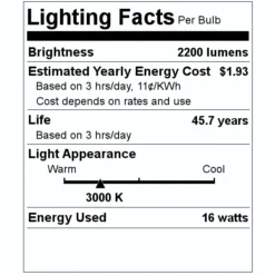 Green Creative LED U-Bend (97958) -Lighting Shop 97958 Lighting Facts Labelmd