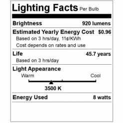 Green Creative LED Light Bulb (98401) -Lighting Shop 98401 Lighting Facts Labelmd